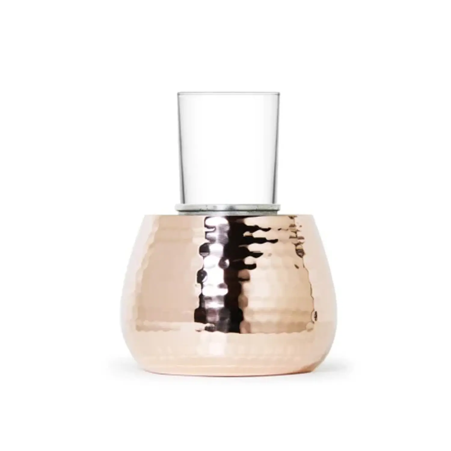 Artisan Rounded Hammered Copper Glass Cooler