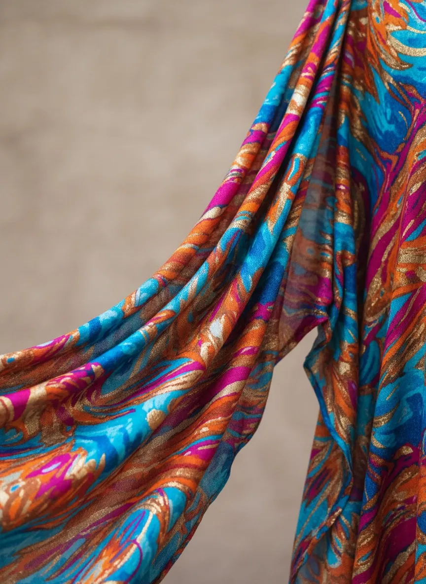 Yazlık kaftan kumaş detayı