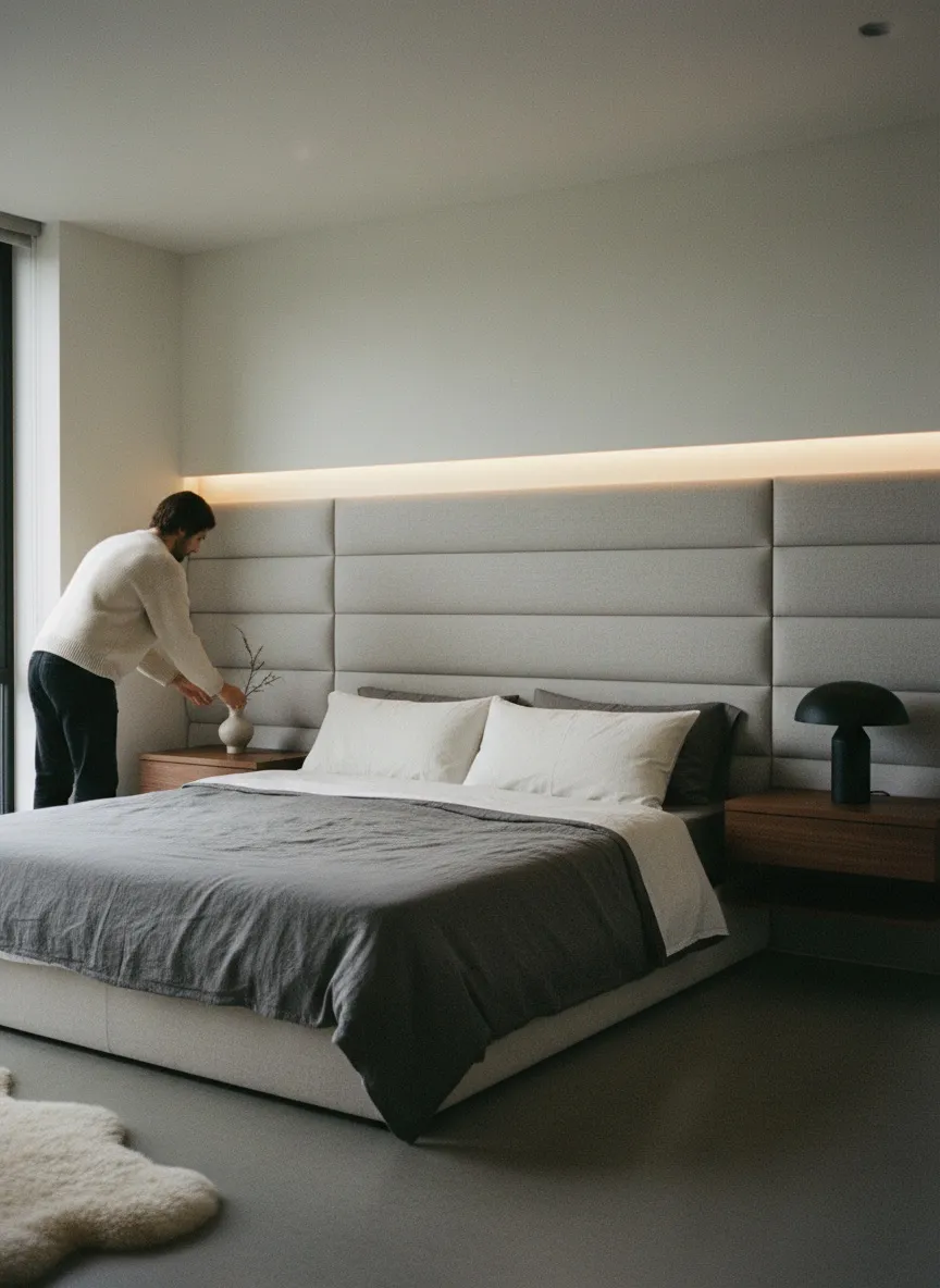 Minimalist modern yatak başlığı